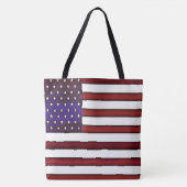 Moderne gegraveerde Amerikaanse vlag Tote Bag (Voorkant)