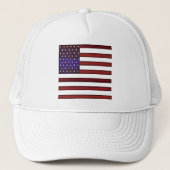 Moderne gegraveerde Amerikaanse vlag Trucker Pet (Voorkant)