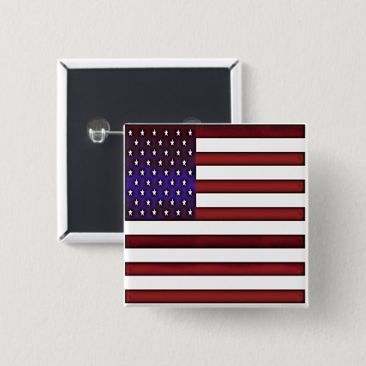 Moderne gegraveerde Amerikaanse vlag Vierkante Button 5,1 Cm (Voorkant /achterkant)