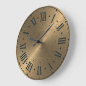 Moderne gegraveerde gouden metalen schijf Abstract Grote Klok (Hoek)