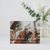 Moderne gehuwde en heldere Pas getrouwd foto overl Briefkaart (Staand voorkant)