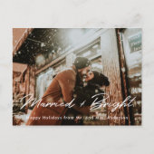 Moderne gehuwde en heldere Pas getrouwd foto overl Briefkaart (Voorkant)