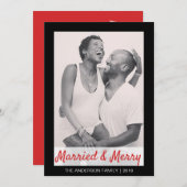 Moderne gehuwde feestdag en feestdag bedankt foto feestdagenkaart (Voorkant / Achterkant)