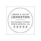 Moderne, gehuwde, ronde-retouradres rubberstempel (Afrduk)