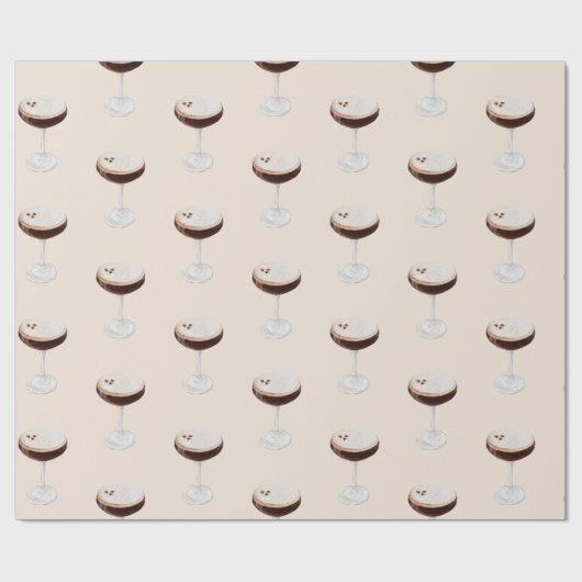 Moderne geïllustreerde espresso martini cadeaupapier (Vlak)