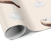 Moderne geïllustreerde espresso martini cadeaupapier (Rol Hoek)