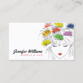 Moderne geïllustreerde Haarstylist make-up schoonh Visitekaartje (Voorkant)