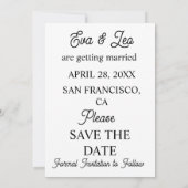 Moderne geïllustreerde huwelijksuitnodiging voor p save the date (Achterkant)