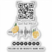 Moderne geïllustreerde podcast QR-code volg Sticker (Voorkant)