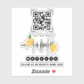 Moderne geïllustreerde podcast QR-code volg Sticker (Vel)