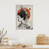 Moderne Geisha Muur Kunst Print - Boho Japans (Keuken)