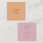 Moderne gekalligrafeerde scriptnaam Elegante Sjabl Vierkante Visitekaartje (Voorkant / Achterkant)