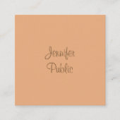 Moderne gekalligrafeerde scriptnaam Elegante Sjabl Vierkante Visitekaartje (Voorkant)