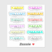 Moderne gekleurde script volledige namen, Beste wa Sticker (Vel)