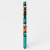 Moderne gekleurde stenen kiezelstenen Monogram M B iPhone Hoesje (Linkerkant)