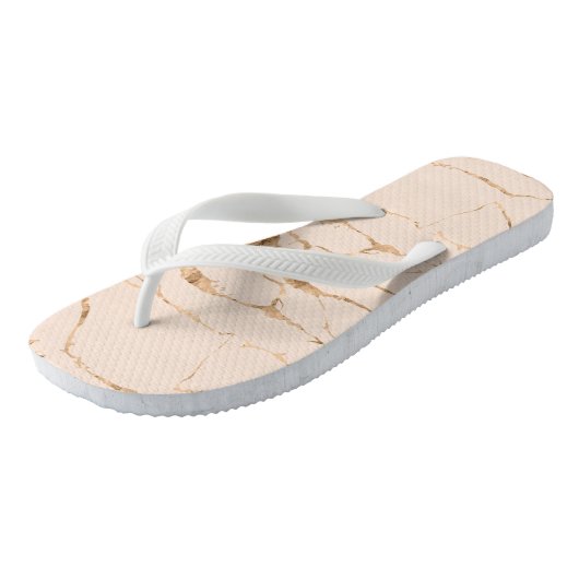 Moderne, gekraakte Gold Creme Stylist Professional Teenslippers (Schuin)