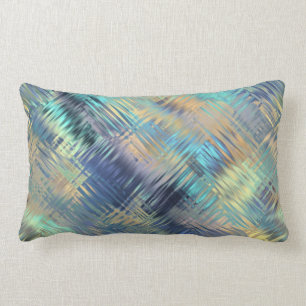 Moderne gekrabbelde spelden in pacock-kleuren kussen
