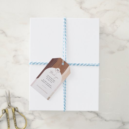 Moderne gekruide terracotta | Bruiloft dank u Cadeaulabel (Met Touw)