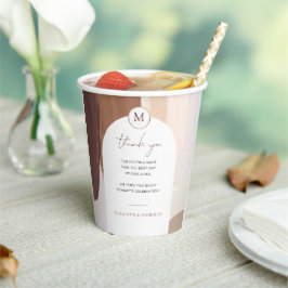 Moderne gekruide terracotta | Monogram bruiloft Papieren Bekers