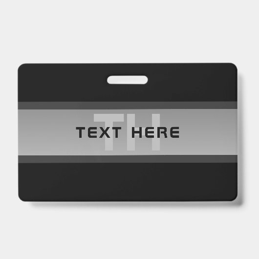 Moderne gelaagde tekst | Zwart en grijs Badge (Voorzijde)