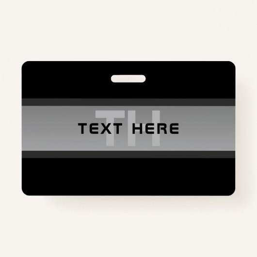 Moderne gelaagde tekst | Zwart en grijs Badge (Voorkant)