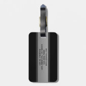 Moderne  gelaagde tekst | Zwart en grijs Bagagelabel (Achterkant verticaal)