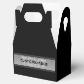 Moderne  gelaagde tekst | Zwart en grijs Bedankdoosjes (Geopend)