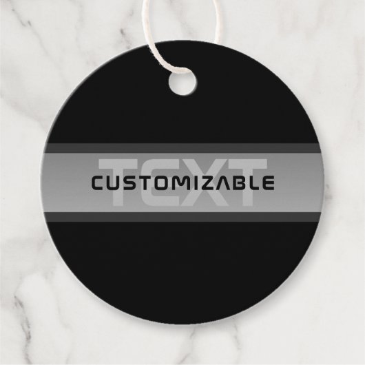 Moderne gelaagde tekst | Zwart en grijs Bedankjes Labels (Voorkant)