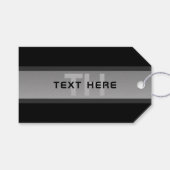 Moderne  gelaagde tekst | Zwart en grijs Cadeaulabel (Voorkant (Horizontaal))