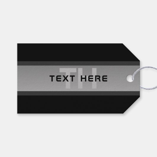 Moderne gelaagde tekst | Zwart en grijs Cadeaulabel (Voorkant (Horizontaal))