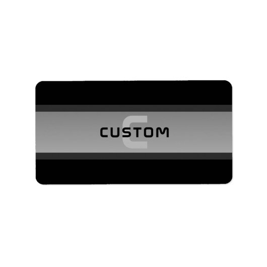 Moderne  gelaagde tekst | Zwart en grijs Etiket (Voorkant)