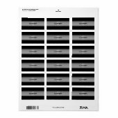 Moderne  gelaagde tekst | Zwart en grijs Etiket (Full Sheet)