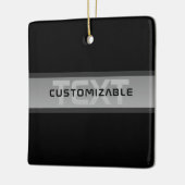 Moderne  gelaagde tekst | Zwart en grijs Keramisch Ornament (Links)