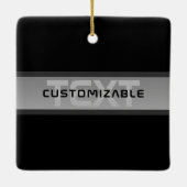 Moderne  gelaagde tekst | Zwart en grijs Keramisch Ornament (Achterkant)