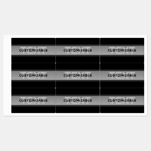 Moderne gelaagde tekst | Zwart en grijs Labels (Vel)