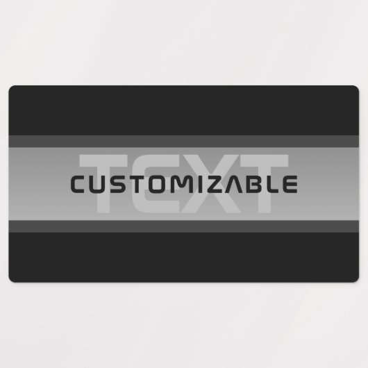 Moderne gelaagde tekst | Zwart en grijs Labels (Design 2)