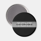 Moderne  gelaagde tekst | Zwart en grijs Magneet (Voorkant / Achterkant)