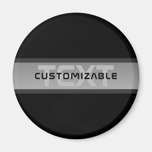 Moderne  gelaagde tekst | Zwart en grijs Magneet (Voorkant)