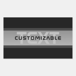 Moderne  gelaagde tekst | Zwart en grijs Rechthoekige Sticker