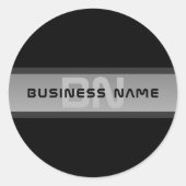 Moderne gelaagde tekst | Zwart en grijs Ronde Sticker (Voorkant)