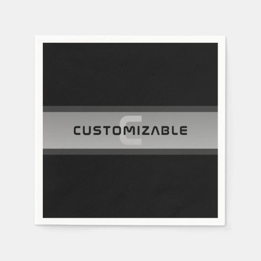 Moderne gelaagde tekst | Zwart en grijs Servet (Voorkant)