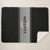 Moderne  gelaagde tekst | Zwart en grijs Sherpa Deken (Voorkant (horizontaal))