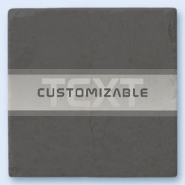 Moderne  gelaagde tekst | Zwart en grijs Stenen Onderzetter