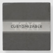 Moderne  gelaagde tekst | Zwart en grijs Stenen Onderzetter (Voorkant)