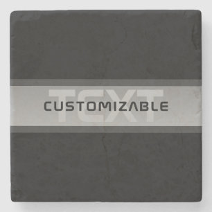 Moderne  gelaagde tekst   Zwart en grijs Stenen Onderzetter