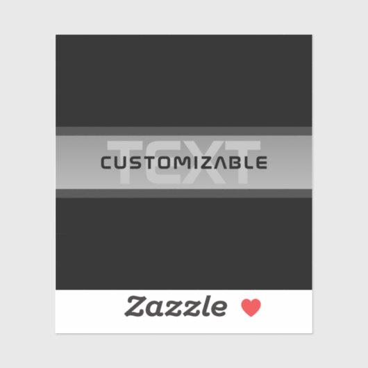 Moderne  gelaagde tekst | Zwart en grijs Sticker (Vel)