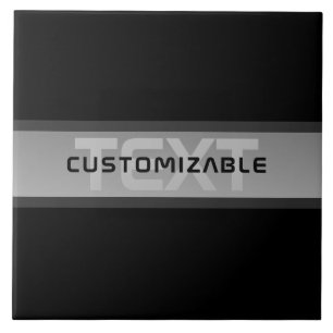 Moderne  gelaagde tekst   Zwart en grijs Tegeltje