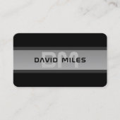 Moderne  gelaagde tekst | Zwart en grijs Visitekaartje (Voorkant)