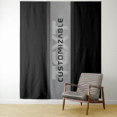 Moderne gelaagde tekst | Zwart en grijs Wandkleed (In situ)