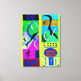 Moderne gele Abstracte inspiratie van matisse Canvas Afdruk